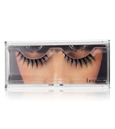 Benefit has more lash looks than days of the week. The new Lash Lovelies collection lets you be whoever, whenever! Custom-designed to fit precisely, its easy to apply them like a pro. Apply a thin line of lash glue along the base of false eyelashes. Let set for 30 seconds or until tacky. Position the lash close to the base of your natural lashes & gently press down from the outer corner inwards. To remove: gently peel off from outer to inner corner of eyelid. Wait for the lash glue to dry slightly so it is tacky, then apply lashes.