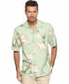 Casual doesn't mean sloppy. Add this luxurious silk shirt from Tommy Bahama to your regal tropical wardrobe.