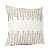 In subtle hues of gold and silver set against a cream ground, Raindrops combines elegant embroidery with a modern sensibility.