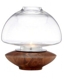 Mixing acacia wood, metal and glass, the Forme Spheera candle holder brings modern settings to light with striking allure. From Dansk's Design with Light collection. Mixing acacia wood, metal and glass, the Forme Spheera candle holder brings modern settings to light with striking allure. From Dansk's Design with Light collection.