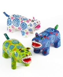 Born from the imagination of Herbie Marshall – Jacmel's star papier-mache artist – this grinning little monster provides company and protection in the event that real evil-doers are lurking nearby.