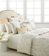 This Barbara Barry European sham completes the look of your bedding ensemble with chic ribbon accents in a calming earth tone hue.