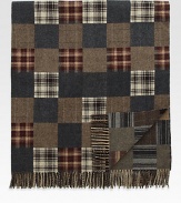Preppy checks and tartan accents elevate this sophisticated throw crafted from fine Italian wool.Fringed ends55 x 67WoolDry cleanMade in Italy