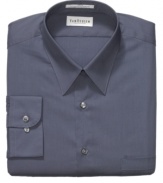 Refashion your work wardrobe with this fitted dress shirt from Van Heusen.