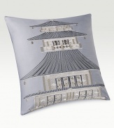 Inspired by an embroidered textile from the Natori archives, in luxurious bamboo-cotton with an exquisitely embroidered lotus temple motif.20 square52% viscose made from bamboo/48% cottonFill: 95% feather/5% downSpot cleanImported