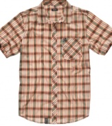 Take your preppy style to the weekend with this laid-back plaid shirt from LRG.
