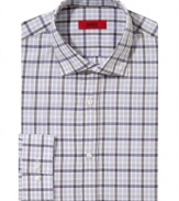 Cool crossovers. This plaid shirt from Hugo Boss is a modern update for the working man.