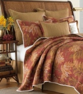 Give your room a make-under with the relaxed, beachy style of Tommy Bahama's Orange Cay quilted sham. An earthy palette and wicker-inspired print give this coordinating element a stylish, contemporary feel.
