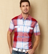 Everyone is seeing red with this preppy plaid shirt from Nautica.