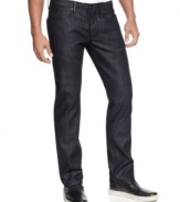 Dial down your look. These dark jeans from Sean John work with just about anything.