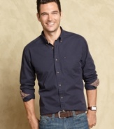 For the man that likes his wardrobe casual and regular, here's a great twill shirt by Tommy Hilfiger.