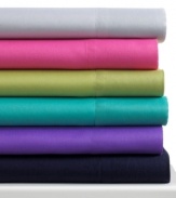 Sleep snug in the rich color and texture of this Microfiber Solid sheet set. Bold pops of color outfit your bed in totally modern style while soft polyester microfiber finishes the set with a smooth and comfortable feel.