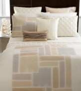 Hotel Collection brings modern sophistication to your room with this Brushstroke comforter, featuring a graphic block motif softened by a fluid watercolor print technique.