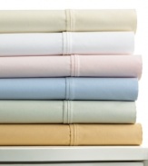 Sweet dreams. This luxuriously soft Clarksville sheet set features pure Egyptian cotton, single ply construction and a simple pleated detail along the hem for a classic look. Choose from an array of soft tones.