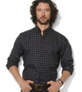 Preppy and rugged style handsomely intertwine in this woven cotton must-have, constructed for a relaxed fit and accented with Ralph Lauren's embroidered pony.