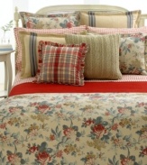 Classic cable knitting graces your bed with traditional style and comforting cotton. Back button closure; jersey lining.