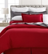 Enjoy the versatility of a solid color with the added dimension of subtle interplay between satin and matte texture in Charter Club Damask Stripe duvet cover. Made of the soft, 500 thread count pima cotton and available in a variety of hues, this duvet cover is a welcome addition to your bedroom.