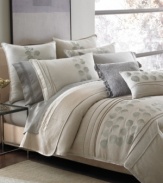 A Japanese-inspired foliage motif wends peacefully along this Platinum Zen duvet, accented by stylish cording at the edges and a soft natural hue.