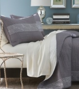 A-maze-ing. Featuring allover quilting in an intricate maze pattern, the Hermosa quilted sham from Bryan Keith offers a sophisticated appeal. Embellished with embroidery for added refinement with a modern twist. (Clearance)