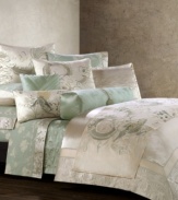 Reminiscent of traditional Eastern textile designs, this Harmoni flat sheet features a green lily print in lush 400-thread count cotton sateen.The achieved look brings a comforting sense of serenity to your Natori bedding ensemble.