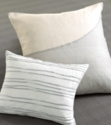 Elevate your style with the Quince Raised Bar decorative pillow from Calvin Klein. A serene pattern of raised ombre lines in gray and cool blue give this pillow an intriguing texture and thoroughly modern appeal. (Clearance)