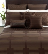 Get squared away in modern style with Hotel Collection's Meridian Sepia quilted sham, featuring a unique grid design and lustrous finish. Zipper closure.