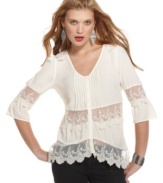 Add some vintage charm to your summer wardrobe with Rampage's lace top!