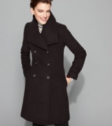 Larry Levine follows fashion's basic rule: a well-tailored coat never goes out of style! Pair with your favorite winter separates for a crisp silhouette!