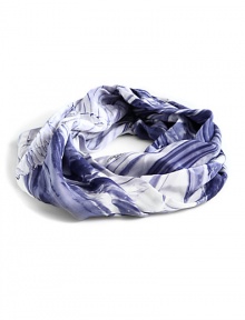THE LOOKAllover abstract print with designer signatureHook-and-eye closureCan also be worn as a neck or wrist scarfTHE MEASUREMENTWidth, 7THE MATERIALSilkORIGINMade in Italy THE LOOKAllover abstract print with designer signatureHook-and-eye closureCan also be worn as a neck or wrist scarfTHE MEASUREMENTWidth, 7THE MATERIALSilkORIGINMade in Italy