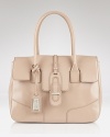 Badgley Mischka channel classic chic with this leather satchel. In a structured shape and premium Saffiano leather, this bag is built for luxe and lasting style.