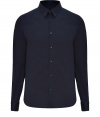 Timeless staples are a great way to ground your wardrobe, and Closeds slim cut navy button-down is a cool modern choice - Classic collar, long sleeves, buttoned cuffs, button-down front, shirttail hemline - Slim fit - Wear with jeans and a pullover, or a blazer and tailored trousers
