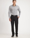 EXCLUSIVELY OURS. A modern look defined not by the mini checks allover, but by the bias-cut checks down the button placket. ButtonfrontCottonMachine washImported