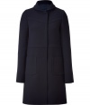 Ultra luxe yet streamlined and chic, this wool-blend coat adds stylish appeal to any look - Small spread collar, long sleeves, concealed front button placket, seaming details, patch pockets, fitted silhouette - Pair with trousers and a blouse or a figure-hugging sheath dress