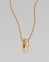 From the Bamboo Collection. Iconic bamboo hoop pendant in polished 18k pink gold.18k pink gold Adjustable length, about 16½ & 17¾ Pendant width, about ½ Lobster clasp closure Imported 