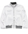 Zip into this luxe terry-cloth track jacket from Sean John and commence relaxation.