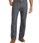 Clean and classic enough to give gray flannel a run for its money, Levi's 569 Grey Rigid Jeans combine  jeans' five-pocket styling with dress trousers' slightly relaxed fit through the seat and thighs.
