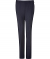 Deviate stylishly from the classic black suit pants in these super sleek navy trousers from Marc Jacobs - Flat front, belt loops, off-seam pockets, back welt pockets with buttons, slim fit - Style with a matching jacket, a striped button down, and brogues