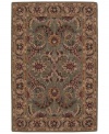 With a modern approach to traditional designs, the India House collection offers beauty to be appreciated for years to come. Meticulous hand-tufting results in truly artful detail. Featuring lush blooms against a rich olive green field, this rug is an exceptional addition to your home.