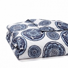 India's biggest city inspires this vibrant duvet from John Robshaw. Small and large medallions spin around abstracted, stylized poppies in indigo and phthalo blue to represent the people, cars and trucks on the streets of Mumbai swerving around each other with nearly choreographed grace. India's biggest city inspires this vibrant duvet from John Robshaw. Small and large medallions spin around abstracted, stylized poppies in indigo and phthalo blue to represent the people, cars and trucks on the streets of Mumbai swerving around each other with nearly choreographed grace.