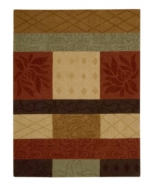 Enhance any modern home décor with this unique and multi-faceted Nourison area rug. It features abstract and geometric designs which are expertly hand-carved in 100% wool for exciting textured, embossed and shadow effects. Enhance any modern home décor with this unique and multi-faceted Nourison area rug. It features abstract and geometric designs which are expertly hand-carved in 100% wool for exciting textured, embossed and shadow effects.