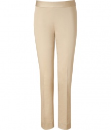 Achieve classic style with these flattering cotton pants from Moschino Cheap & Chic - Wide waistband, straight leg, front crease detail, concealed side zip closure, ankle length - Wear with a silk blouse, platform heels, and an oversized satchel Achieve classic style with these flattering cotton pants from Moschino Cheap & Chic - Wide waistband, straight leg, front crease detail, concealed side zip closure, ankle length - Wear with a silk blouse, platform heels, and an oversized satchel