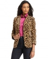 Charter Club's velvet blazer gets revamped in bold animal print for a classic look with a modern edge.