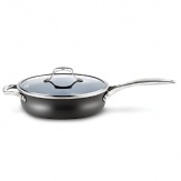 This Calphalon sauté pan with lid boasts the revolutionary Unison Slide Nonstick surface which releases foods effortlessly, making even the most demanding culinary creations simple to prepare. A heavy-gauge bottom provides even heating and prevents sauces from scorching, while the high sides and narrow opening control evaporation. Handles stay comfortably cool on the stovetop.