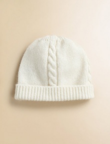 Luxury and warmth for that precious little head, in pure, soft cashmere with rich cables.Cable detailRibbed trimCashmereDry cleanImported Luxury and warmth for that precious little head, in pure, soft cashmere with rich cables.Cable detailRibbed trimCashmereDry cleanImported