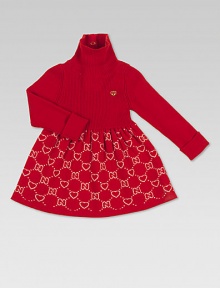 She'll fall for this ultra-soft wool dress in a turtleneck design with full skirt, GG detail and heart print.TurtleneckLong sleeves with finished cuffsFull skirtWoolHand washMade in Italy Please note: Number of buttons may vary depending on size ordered. She'll fall for this ultra-soft wool dress in a turtleneck design with full skirt, GG detail and heart print.TurtleneckLong sleeves with finished cuffsFull skirtWoolHand washMade in Italy Please note: Number of buttons may vary depending on size ordered.