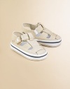 Get strap happy for these adorable canvas sandals with padded insole and grip-tape closure.Hook-and-loop strap with grip-tape closureCanvas upperCotton liningCanvas solePadded insoleImported