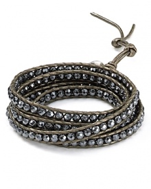 Flash your bohemian credentials with Chan Luu's eclectic pearl and crystal wrap bracelet. Effortlessly chic, this leather piece is designed to match every outfit and mood.