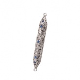A beautiful wedding or house-warming gift this intricately detailed Mezuzah is accented by sapphire crystals.
