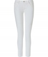 Elevate your casual style with these flattering favorite jeans from Seven for all Mankind - Classic five-pocket styling, skinny legs, cropped signature logo detail on back pockets - Pair with a tee and ballet flats or a blouse, blazer, and platform pumps