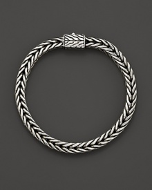 Sterling silver square links form a bold, sophisticated bracelet. By John Hardy.